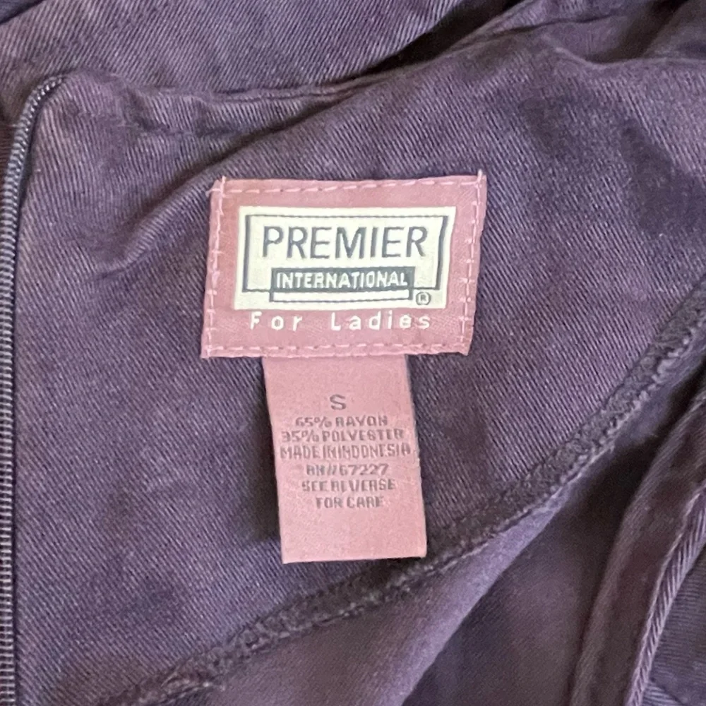 Vintage Premier International Eggplant Canvas Faux Wrap Sleeveless Jumper Small